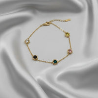 18K Gold Plated Multicolour Zircon Bracelet - RACHIVA