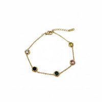 18K Gold Plated Multicolour Zircon Bracelet - RACHIVA