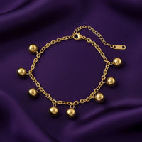 18K Gold Plated Ball Charm Bracelet - RACHIVA