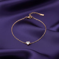18K Gold Plated Heart Charm Bracelet