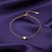 18K Gold Plated Heart Charm Bracelet - RACHIVA