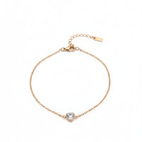 18K Gold Plated Heart Charm Bracelet