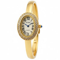 18K Gold Plated Oval Zircon Bangle Watch - RACHIVA