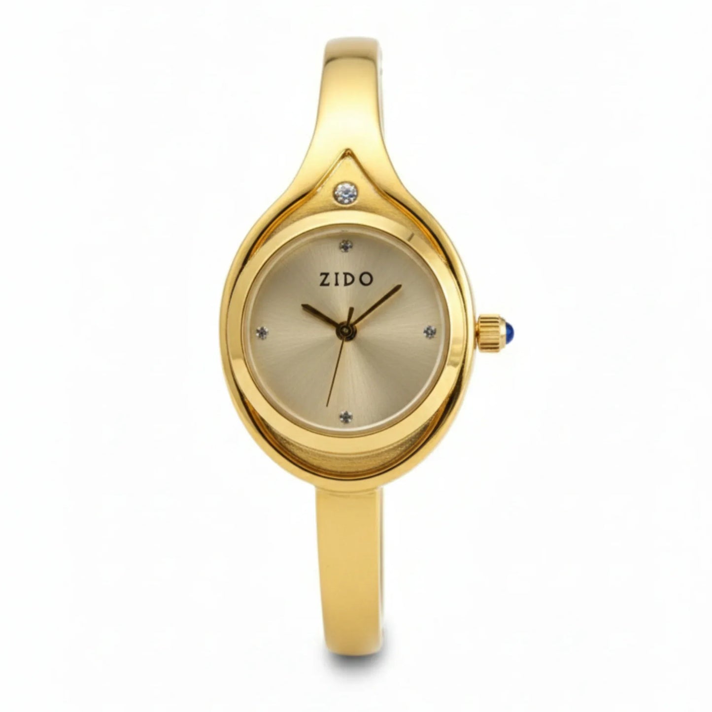 18K Gold Plated Minimal Oval Bangle Watch - RACHIVA