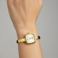 18K Gold Plated Square Bangle Watch - RACHIVA