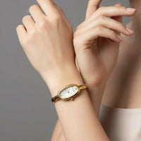 18K Gold Plated Roman Oval Bangle Watch - RACHIVA