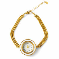 18K Gold Plated Chain Bracelet Watch