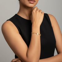 18K Gold Plated Butterfly Charm Layered Bracelet