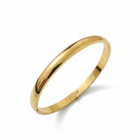 18K Gold Plated Classic Dome Bangle Bracelet - RACHIVA