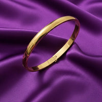 18K Gold Plated Classic Dome Bangle Bracelet - RACHIVA