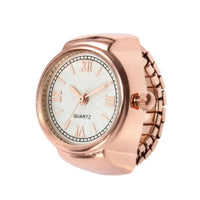 18K Quartz Finger Ring Watch - Rose Gold (Roman Numeral Dial) - RACHIVA