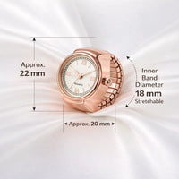 18K Quartz Finger Ring Watch - Rose Gold (Roman Numeral Dial) - RACHIVA