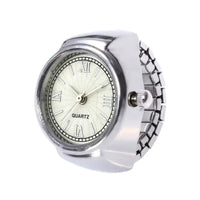 18K Quartz Finger Ring Watch - Silver (Roman Numeral Dial)
