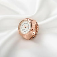 18K Quartz Finger Ring Watch - Rose Gold (Dot & Roman Dial) - RACHIVA