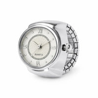 18K Quartz Finger Ring Watch - Silver (Dot & Roman Dial) - RACHIVA