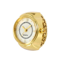 18K Quartz Finger Ring Watch - Gold (Dot & Roman Dial)
