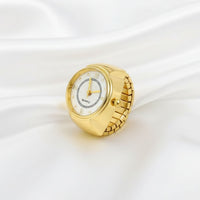 18K Quartz Finger Ring Watch - Gold (Dot & Roman Dial)