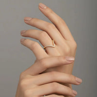 18K Gold Plated V-Shaped Zircon Ring - RACHIVA