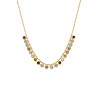 18K Gold Plated Multicolour Crystal Charm Necklace