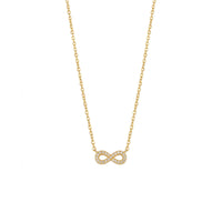 18K Gold Plated CZ Pave Infinity Symbol Necklace
