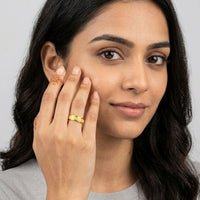 18K Gold Plated Polished Heart Eternity Band Ring