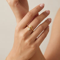 18K Gold Plated Matte Frosted Textured Band Ring - Size 6
