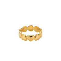 18K Gold Plated Matte Frosted Textured Band Ring - Size 7