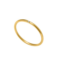 18K Gold Plated Polished Dome Band Ring - Size 6