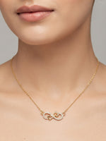 Rachiva 18K Gold Plated Infinity Dual Heart Zircon Necklace