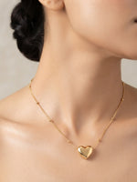 Rachiva 18K Gold Plated Minimal Heart Beaded Necklace