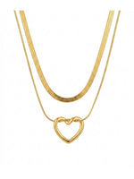 Rachiva 18K Gold Plated Layered Open Heart Necklace