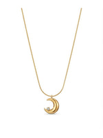 Rachiva 18K Gold Plated Crescent Moon Zircon Pendant Necklace
