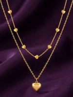 Rachiva 18K Gold Plated Layered Heart Charm Necklace