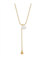 Rachiva 18K Gold Plated Pearl Lariat Necklace