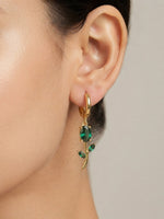 Rachiva 18K Gold Plated Oval Pendant Zircon Earrings