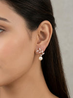 Rachiva 18K Rose Gold Plated Zircon Solitaire Drop Earrings