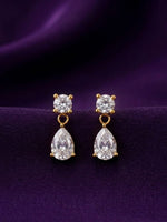 Rachiva 18K Rose Gold Plated CZ Leaf Huggie Hoop Earrings