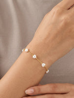 Rachiva 18K Gold Plated Pearl Charm Chain Bracelet
