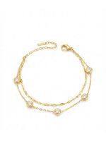 Rachiva 18K Gold Plated Zircon Charm Bracelet