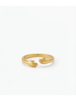 Rachiva 18K Gold Plated Faceted Textured Band Ring - Size 6