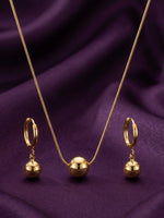 Rachiva 18K Gold Plated Ball Pendant Necklace & Earring Set