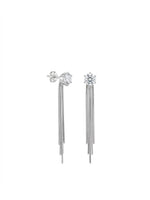 925 Sterling Silver CZ Tassel Fringe Earrings