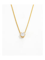18K Gold Plated Solitaire Pendant Necklace