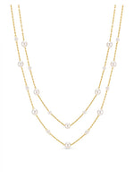 18K Gold Plated Pearl Lariat Necklace