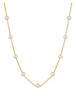 18K Gold Plated Pearl Station Necklace