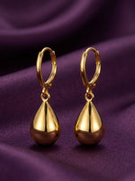 18K Gold Plated Bold Teardrop Leverback Drop Earrings