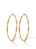 18K Gold Plated Twisted Oval Bangles