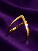 18K Gold Plated Wishbone Chevron Open Ring