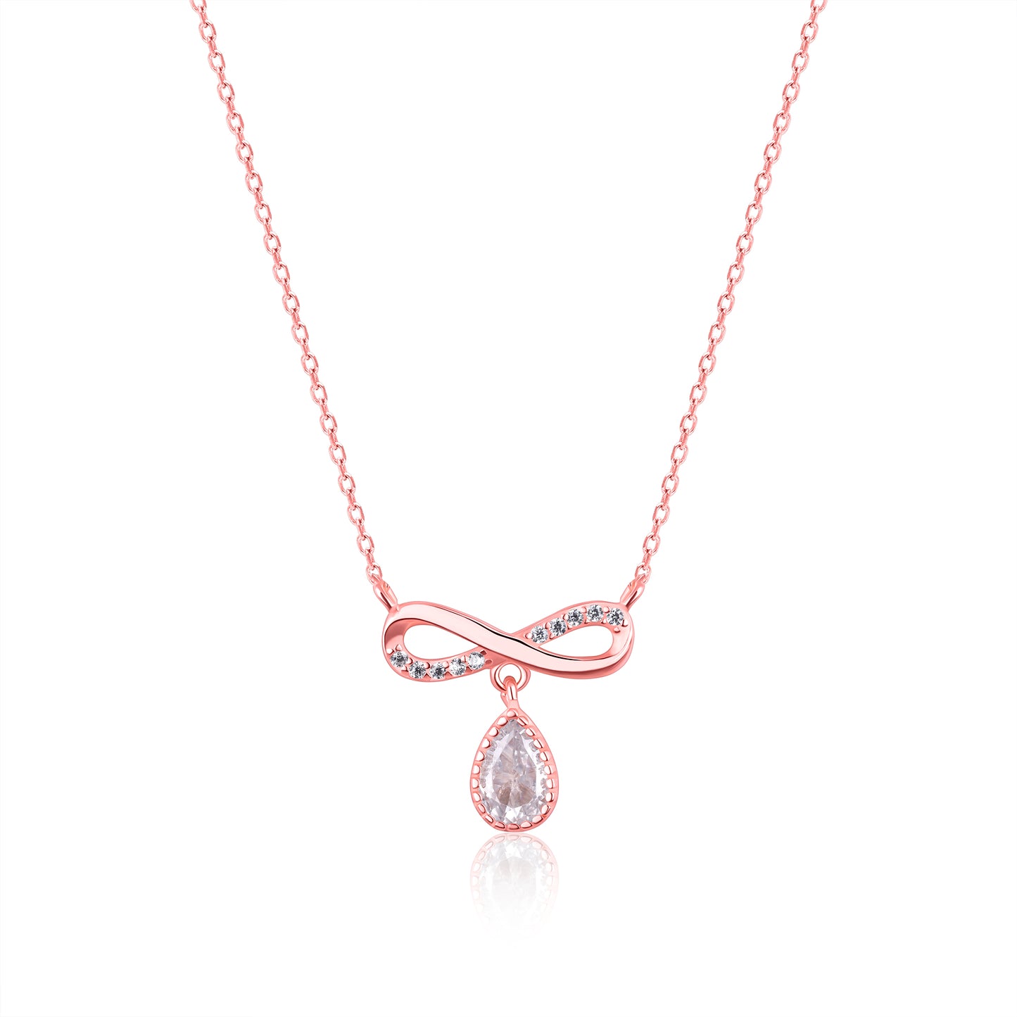 Rose Gold Infinity  Pendant with Link Chain