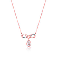 Rose Gold Infinity  Pendant with Link Chain